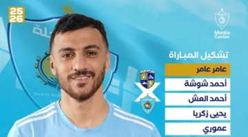 تشكيل غزل المحلة للقاء المقاولون العرب في الدوري